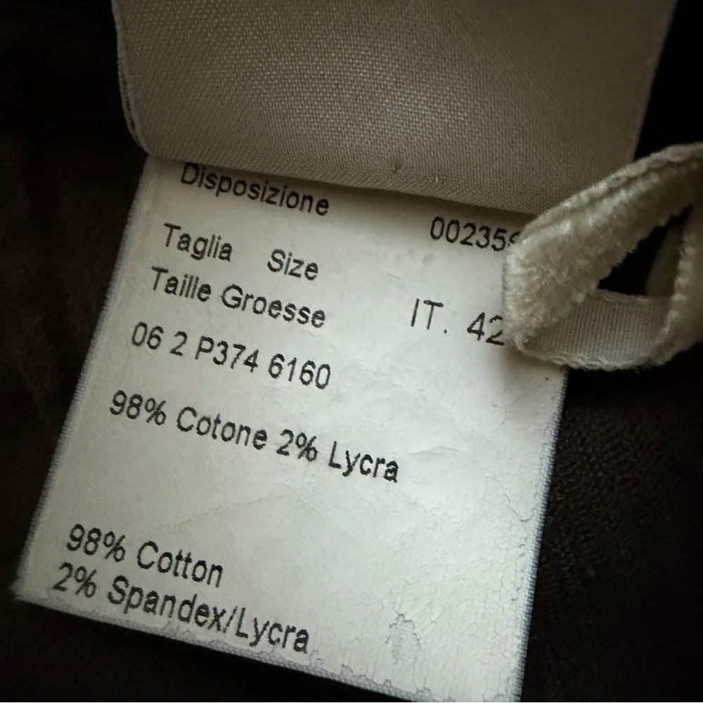 Piazza Sempion Sophia Brown Corduroy Pants Size IT 42 Women’s 6/8 Straight Leg - Picture 8 of 8